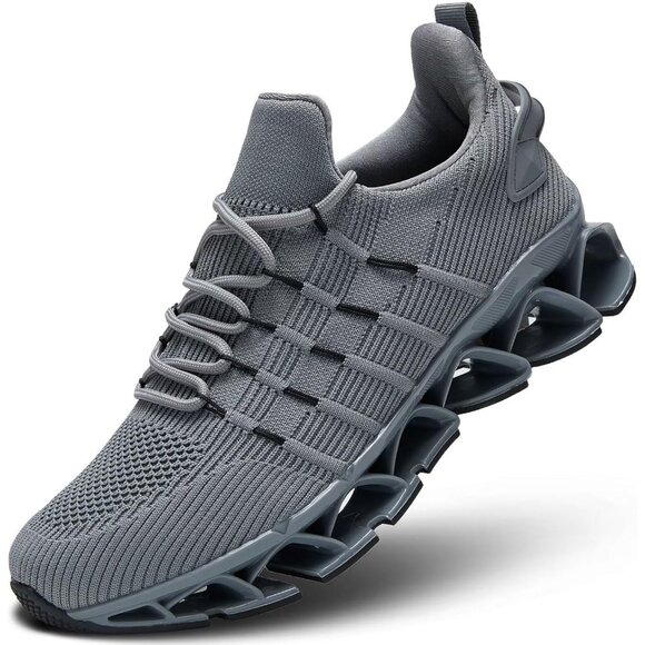 Other - Men's Grey Non Slip Lightweight Workout Breathable Mesh Fashion Sneakers